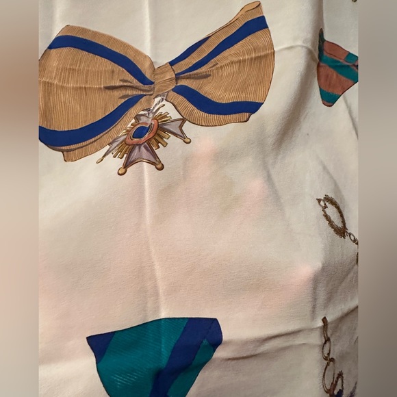 Celine Silk Semi~Sheer Large Bow Vintage Scarf - Picture 3 of 7